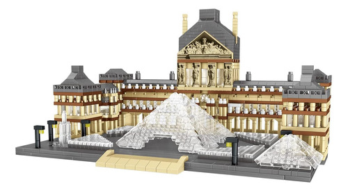 Modelo De Edificio Tridimensional Ensamblado Del Louvre