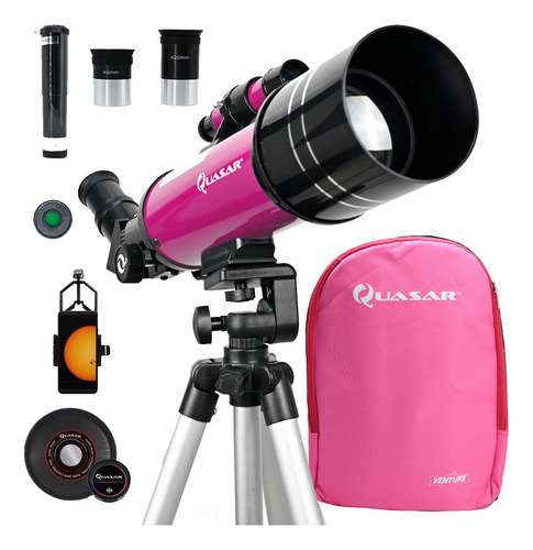 Telescopio Quasar Venture Qv70 120x Con Adaptador Smartphone Color Rosa