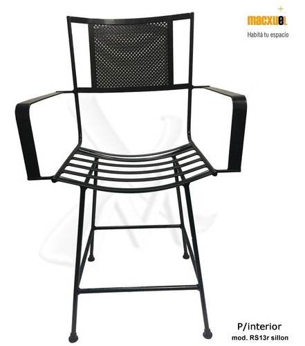 Sillon De Hierro Forja Retro 40cm + Brazos Chapa Exterior
