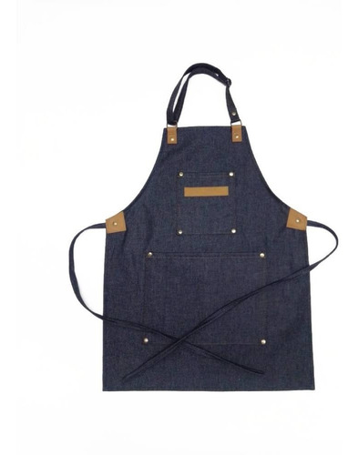 Imagen 4 de 6 de Delantal Jean Y Cuero Infantil Niños Unisex Cocina Juegos