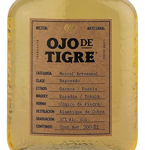 Pack De 2 Mezcal Ojo De Tigre Reposado 200 Ml