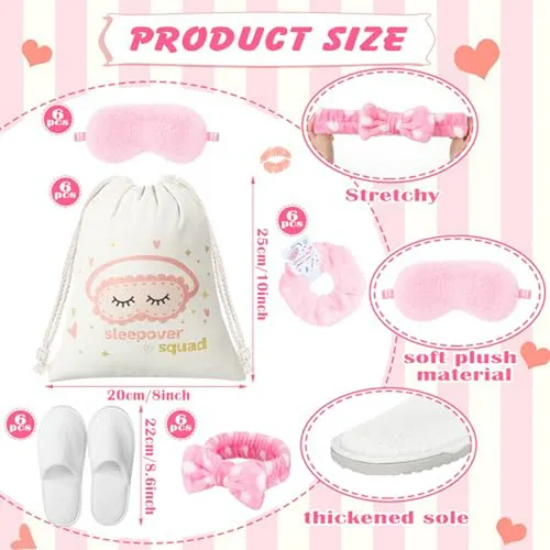 Kit De Fiesta De Pijamas Para Adolescentes Con Scrunchies, D
