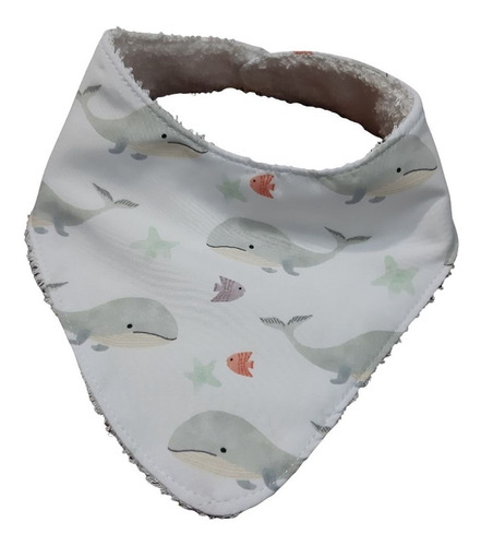 Imagen 1 de 3 de Hermoso Babero Bandana Ballenitas