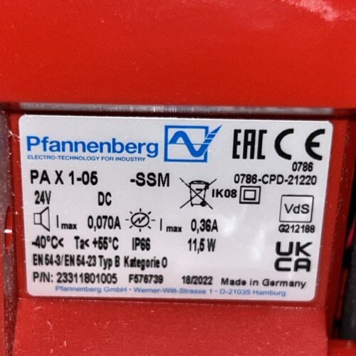 New In Box Pfannenberg Pa X 1-05-ssm 24v Clear Housing R Ddh