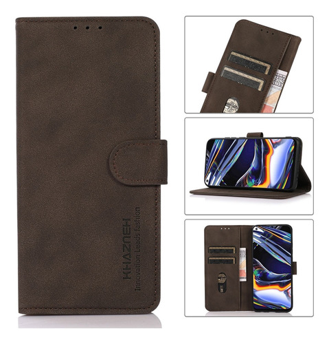 Funda De Cuero Con Textura Mate Para Motorola Moto E22/e22i