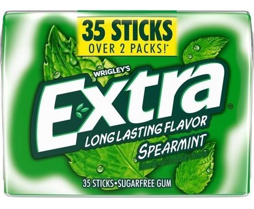 Chiclets 3pack Extra Spearmint Con 35 Sin Azúcar *importad**