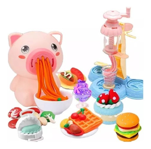 Juego Gatito Maquina De Fideos Masas Moldear Plasticina