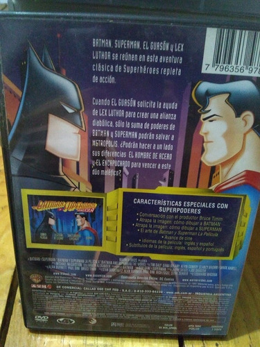 Imagen 2 de 3 de Pelicula Original En Dvd Batman Y Superman Dib.anim. La P