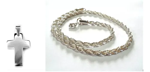 comprar Conjunto Cadena & Dije Cruz Oro 18 Kilates Soga 60cm X 3mm--