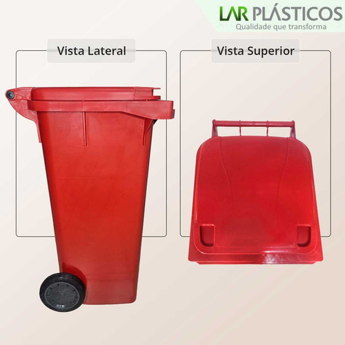 Coletor De Lixo Com Rodas E Tampa Uso Pesado Varias Cores