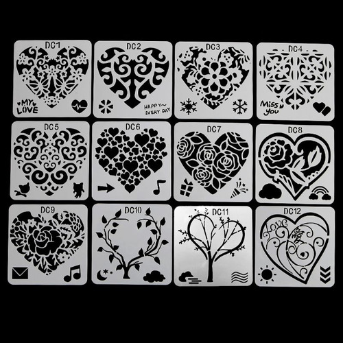 Moldes Para Dibujar Corazones De Flores, Plantilla De Plásti