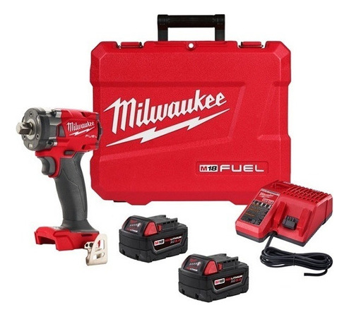 Chave de impacto Milwaukee M18 Fuel 2855-259 compacta de 1/2 cor vermelha