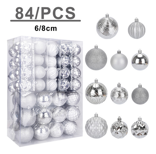 84 Esferas De Navidad Decorativas Adornos Bolas De Navidad
