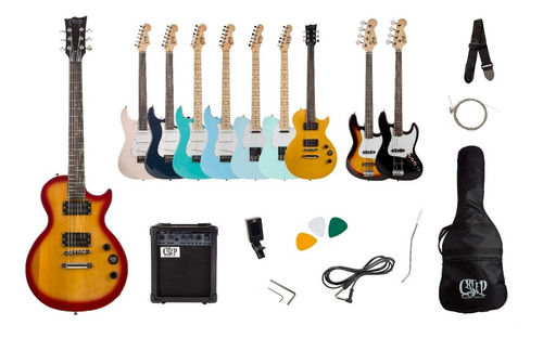 Imagen 6 de 7 de Pack Guitarra Les Paul Y Amplificador Creep Completo Chr