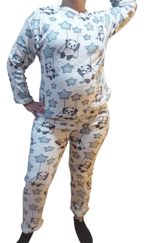 Pijama Juvenil Peluche Liviano Soft Estampado (36-40)