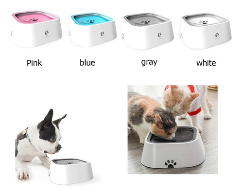 Bebedero De Agua Para Perro Y Gato Fuente Antiderrame Rosa