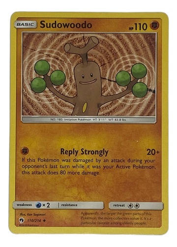 Sudowoodo Carta Pokémon Original Tcg Inglés 110/214