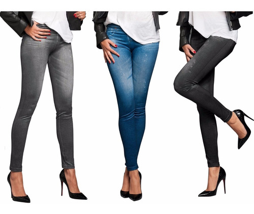 Calza Slim Lift Caresse Tipo Jeans Colombianos Mujer Levanta