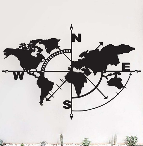 Cuadro Planisferio Mapa Mundo Calado  82x60 Cmts.