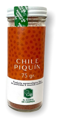 Chile Piquín Molido Con Sal Orgánico 75g Huerto De Carmen