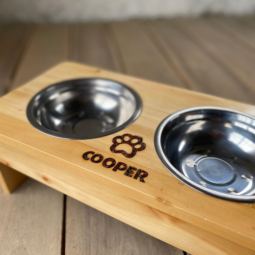 Comedor Comedero Elevado Madera Para Cocker Spaniel Inglés