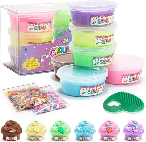 Imagen 1 de 7 de Kit De Slime Para Niños Y Niñas Limo Elastico 6 Piezas