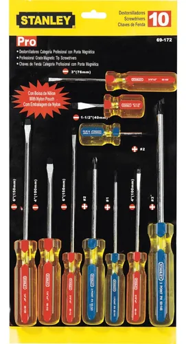 comprar Stanley 69-172 Juego Destornilladores Tipo Pesado 10 Piezas