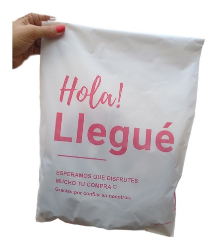 Imagen 1 de 3 de Bolsas Hola Blanco Con Rosa Seguridad Cierre Inviolable X50