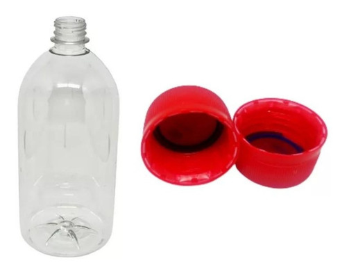 Garrafa Pet 500ml Baixa Lisa Com Tampa Vedante