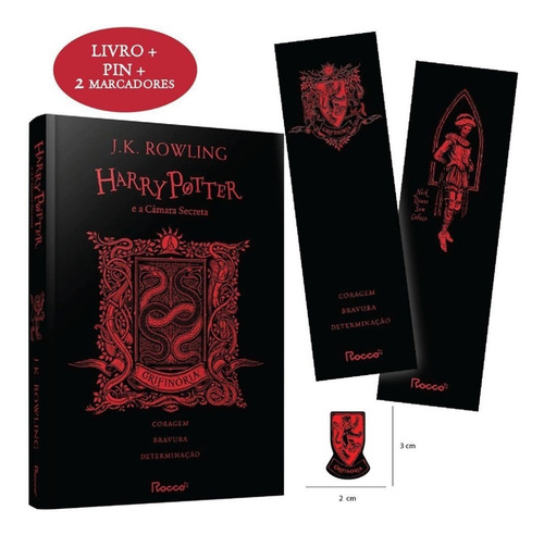 Imagem 1 de 4 de Harry Potter E A Câmara Secreta +pin Marcadores - Grifinória