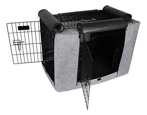 Cubierta De Caja De Perro De Poliester Durable Doble Puerta