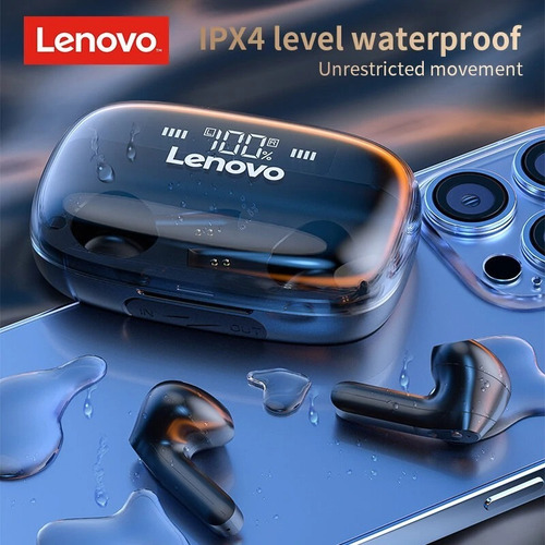 Imagen 5 de 7 de Auriculares Inalámbricos Lenovo Bluetooth Qt81 Negro Ipx4