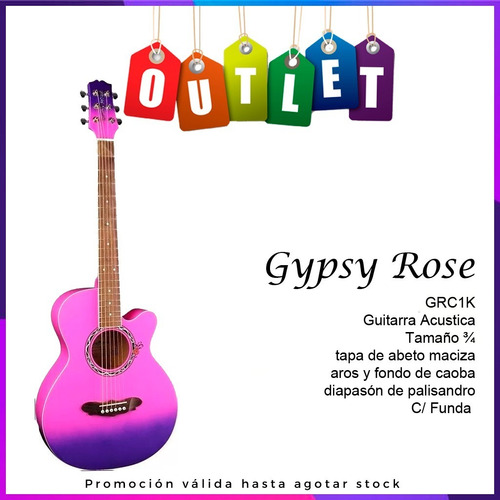 Guitarra Acústica Estudio Superior Gypsy Rose Gra1k Outlet (Reacondicionado)