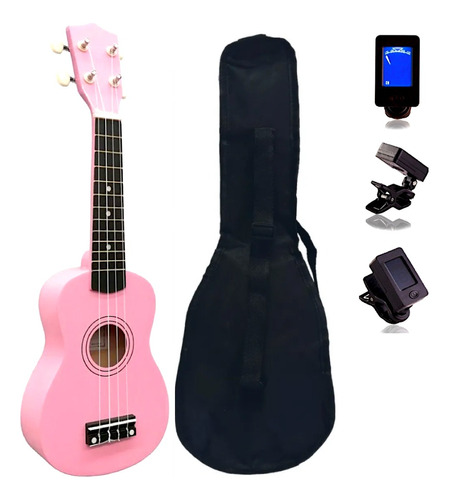 Ukelele Soprano Acústico Profesional Gran Terminación + Funda + Afinador + Envío Gratis