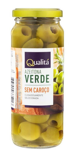 Imagem 1 de 1 de Azeitona Verde Em Conserva Sem Caroço Qualitá Vidro 155g