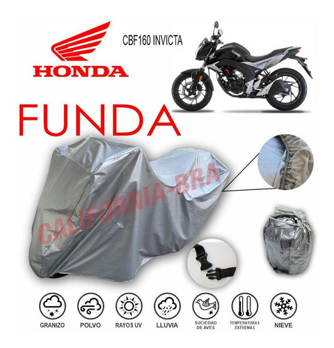 Funda Cubierta Lona Moto Cubre Honda Cbf160 Invicta