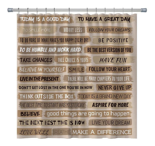 Cortina Ducha Texto Ingl  Motivational  Diseño Raya Estilo X