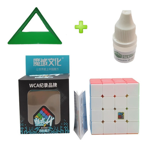 Cubo Rubik Moyu Meilong 4x4x4 + Base Moyu + Lubricante 