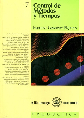 Control De Metodos Y Tiempos - Francesc Castanyer Alfaomega
