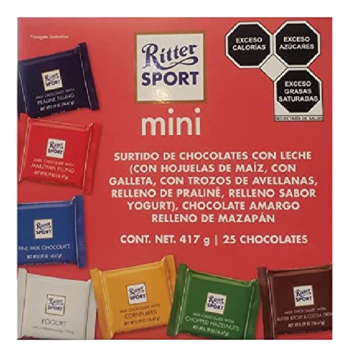 Chocolate Ritter Sport Mini Surtido De Chocolates 417 Gr