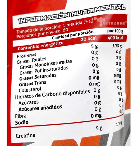 Imagen 2 de 6 de Creatina 300 G 60 Servicios Innovation Labs
