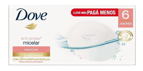 Jabon Dove 90 G Pack 6 Unidades Micelar