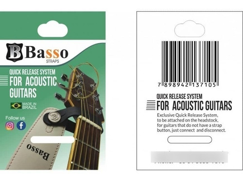 Adaptador De Correa Basso Headstock Para Guitarra O Ukelele.