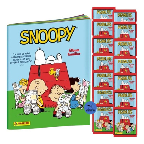 Snoopy 75 Aniversario Álbum Pasta Suave + 14 Sobres