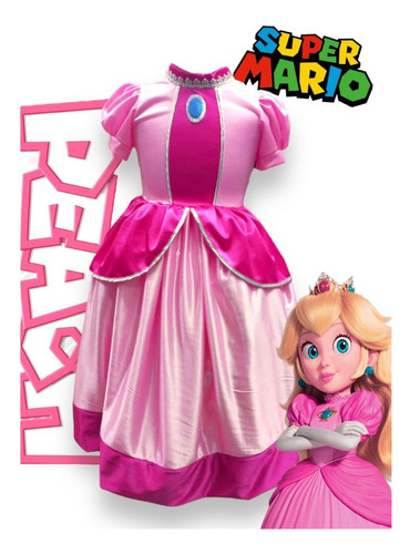 Disfraz De Princesa Peach Para Niñas 