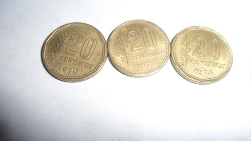 Monedas Argentina 20 Centavos Serie 1970/71/74