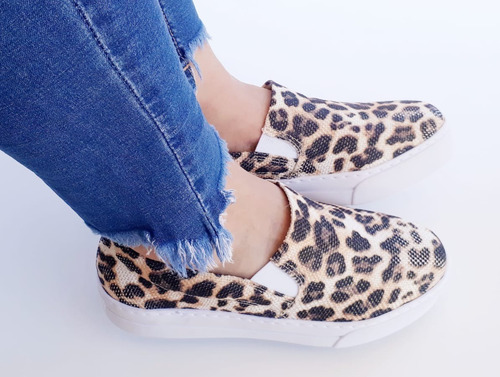 Imagem 2 de 4 de Tênis Feminino Slip On Iate Sapatênis Estampado Promoção