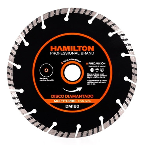 Disco Multiturbo Diamantado 180mm 7 PuLG Hamilton Dm180