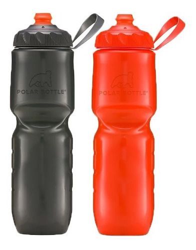 Kit 2 Caramanholas Polar Bottle Charcoal + Tomato Zipstream 