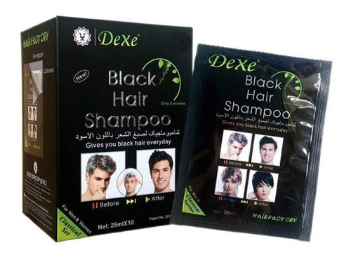 10 Shampoo Tinte Para El Cabello Dexe Quita Canas - Negro 